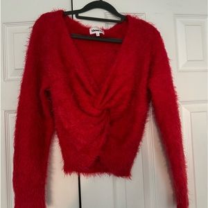 Red Fluffy Sweater